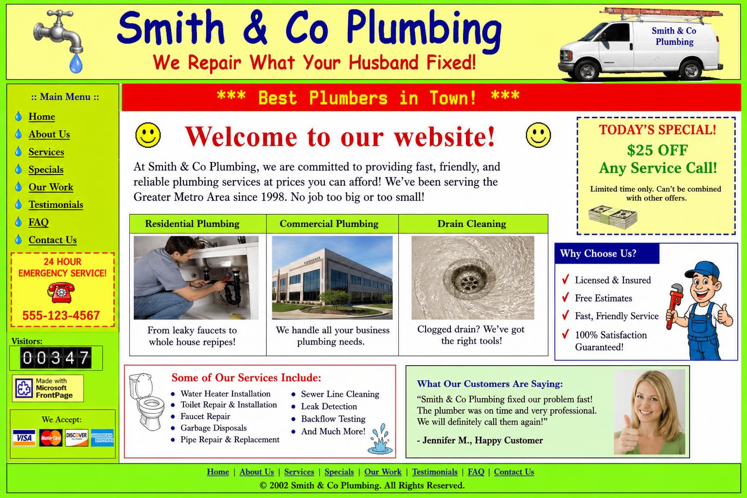 Outdated business website