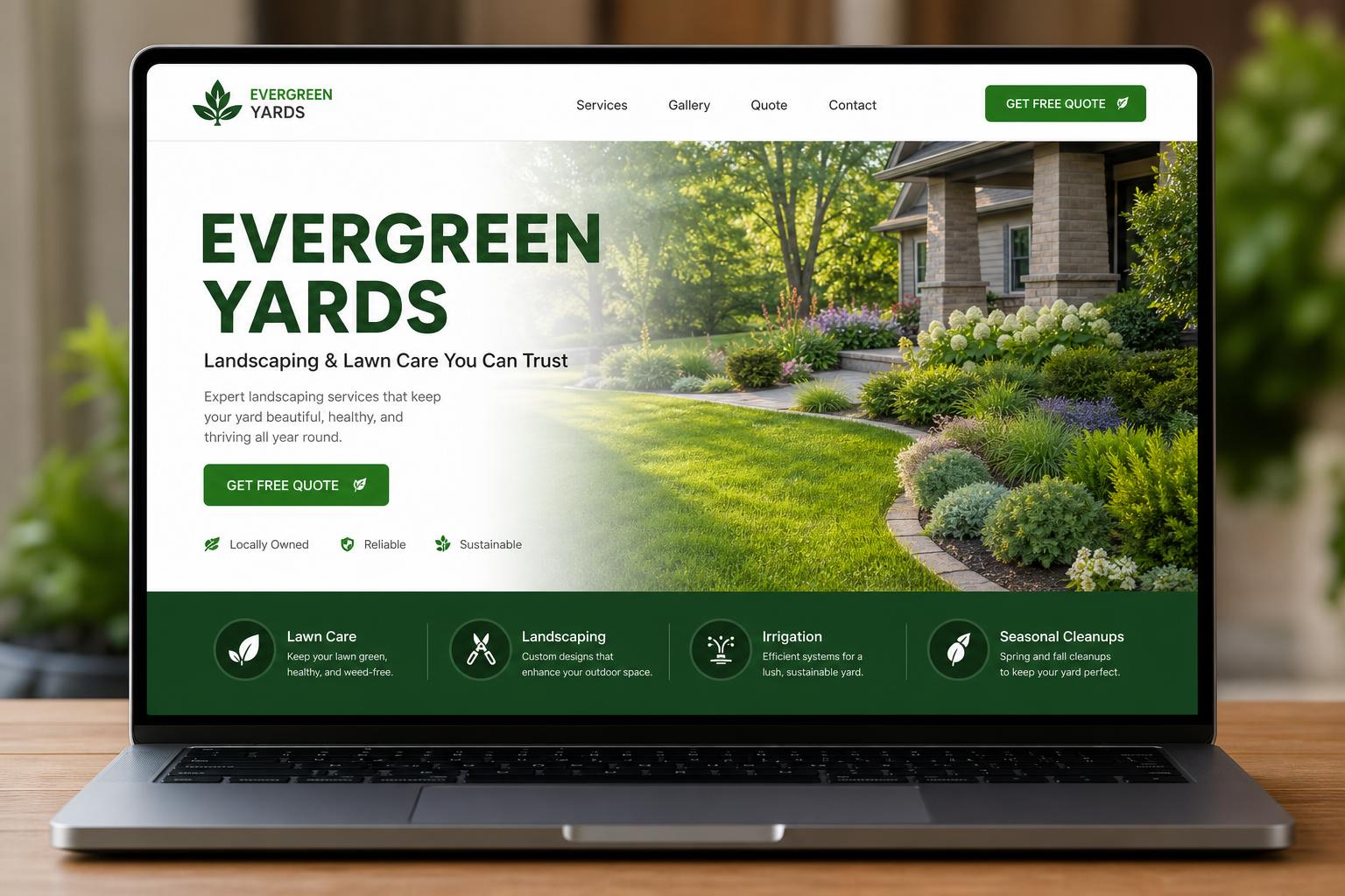 Evergreen Yards website preview