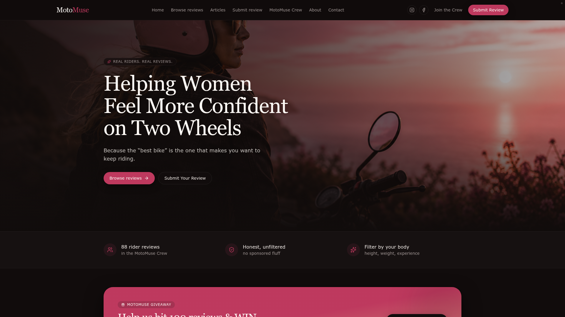 MotoMuse website preview